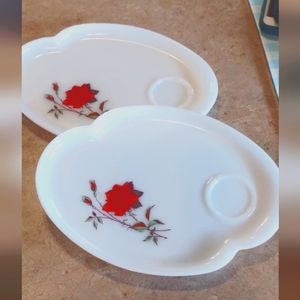 Vintage Rosecrest pattern snack plates by Federal